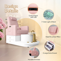 Fauteuil de pédicure Madamcenter Cillon avec base en céramique et bol en plastique pour services de pédicure en spa