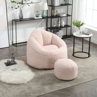 Fauteuil pouf haute pression en mousse pour adulte avec rembourrage en mousse compressée et repose-pieds