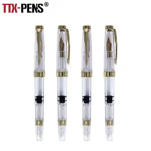 TTX Elegant Transparent Plastic Calligraphy Nibs Plastic Gifts Fountain Pen For Students