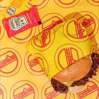 Ensemble de solutions d'emballage pour la restauration rapide avec logo personnalisé : sacs en papier, boîtes à hamburgers, boîtes à frites, gobelets à soda et récipients à sauce