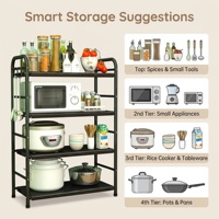 Étagère de rangement multi-niveaux pour cuisine, salle de bain, outils de cuisson, gain de place, pour coin de maison