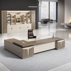 Escritorio Ejecutivo en Forma de L de Alta Calidad y Lujo, Muebles de Oficina Modernos con Componentes de Madera - Product Image 3