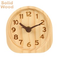 Horloge de table silencieuse en bois de pin naturel pour bureau à domicile, idéale comme cadeau