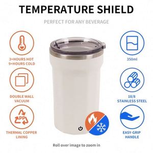 Coffee <b>Mugs</b> <b>Insulated</b> Heated Double Wall Drink Stainless Steel Travel <b>Mug</b> With Spoon - Product Image 5