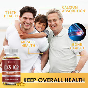 Vitamine D3 K2 Capsule 5000 UI (125 mcg) Vitamine D3 K2 MK-7 100 mcg Supplément de vitamines pour le soutien des os, des dents, des muscles et du système immunitaire - Product Image 4
