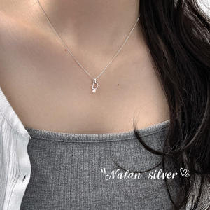 Collar de Perlas de Cereza con Incrustaciones de Diamantes Exquisitos en Plata S925, Estilo Ins, Adorno de Cuello Dulce y Fresco D9999 - Product Image 2