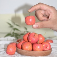 Figurine de pomme miniature en bois sculptée à la main, ornement en bois naturel, statue de fruit, décoration de table de bureau à domicile, décoration d'étagère, cadeau fait main