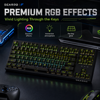 Clavier mécanique de jeu F87 à touches complètes anti-ghosting, trois modes, 2.4G filaire, touches transparentes fumées, hot-swap complet, RGB, pour ordinateur de bureau