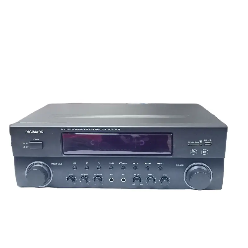 Yeni tasarım NC-58 20-band VFD seviye göstergesi amplifikatör desteği BT/USB/SD/MMC/bant/DVD/VCD/CD/MP3 çoklu medya ve FM radyo