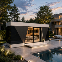 Maisonnette Modulaire Préfabriquée Solaire Hors Réseau de Luxe Moderne, Personnalisable, 2 Chambres, pour Projets de Villégiature en Jardin