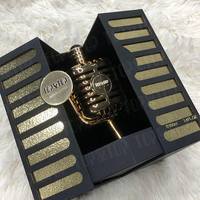 Boîtes à parfum personnalisées à double porte, luxe or et noir, en carton rigide, emballage cadeau pour parfum