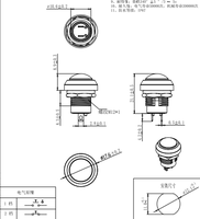 Interrupteur à bouton momentané étanche IP67 12 mm à borne de soudure TOOWEI sans voyant
