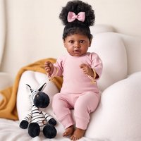 Muñeca Bebé Reborn Babeside de 20'' Niña Pequeña Adorable Juguete Suave Mini Modelo de Moda con Torso de Tela Muñeca Realista