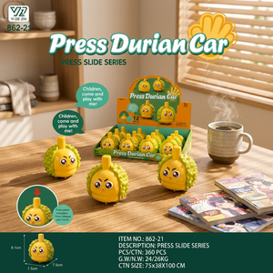 <b>Custom</b> Brand Cute Durian Pull Back Friction Powered Cartoon Fruit Vehicle Toy for Kids Ages 5-7 Unisex Plastic - Product Image 3