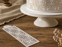 3 pochoirs de décoration de gâteaux en PET de 15,35 x 5,91 pouces (15x39 cm) pour pulvérisation florale