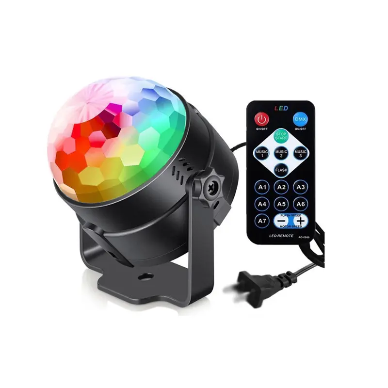 Boule lumineuse RGB led usb, mini lumière de cristal, son populaire activé, Disco, pour fête d'anniversaire, Bar, Club, mariage