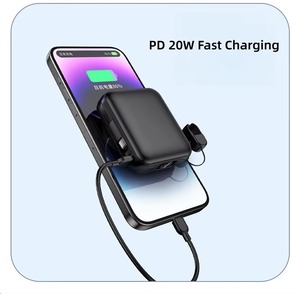 พาวเวอร์แบงค์แม่เหล็ก 10000mAh สายในตัว ชาร์จไร้สาย 15W ชาร์จเร็ว 20W PD หน้าจอ LED ที่ชาร์จนาฬิกา สำหรับการเดินทางและกิจกรรมกลางแจ้ง - Product Image 3