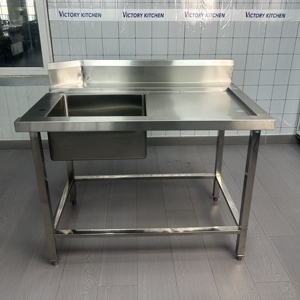 VICTORY KITCHEN Beat Quality Commercial Restaurant Équipement de cuisine à bol unique en acier inoxydable Évier de dégivrage pour laboratoire - Product Image 6