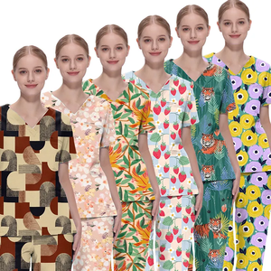 ชุดสครับพยาบาล2ชิ้นสำหรับผู้หญิงชุดสครับผ้าฝ้ายแท้พิมพ์ลายทางการแพทย์ระบายอากาศได้ดีโลโก้ตามสั่ง - Product Image 3