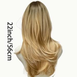 Perruque synthétique résistante à la chaleur avec frange latérale micro bouclée et quotidienne - Product Image 2