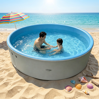 Piscine gonflable ronde hors sol InflaToGo de 15 cm d'épaisseur en PVC, certifiée CE pour une utilisation en extérieur