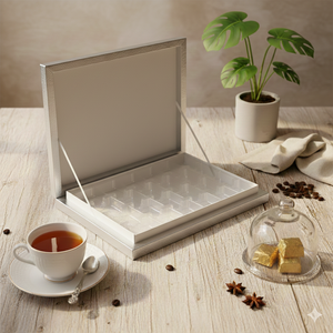 Boîtes cadeaux en carton vides de luxe à 24 emplacements, séparateur 6x4, emballage de luxe doré pour chocolats artisanaux de Noël - Product Image 4