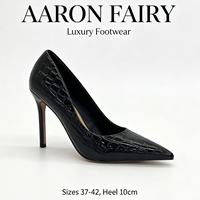 Escarpins à talons aiguilles en cuir verni effet crocodile pour femmes, à bout pointu, multicolores, élégants, pour le bureau et les occasions formelles, vente en gros