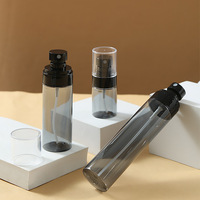 Flacon pulvérisateur de voyage à pompe, noir opaque, en PETG, cylindrique droit, sérigraphié, à brume fine, pour toner, 30ml 60ml 80ml 100ml 120ml, petit format