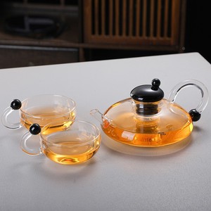 Hiện đại sang trọng buổi chiều bộ trà thủy tinh Borosilicate trong suốt Cà Phê Trà sản xuất nồi với cốc thủy tinh Ấm đun nước và ấm trà ấm trà - Product Image 2