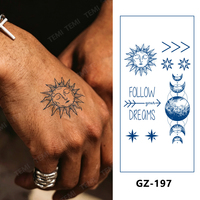 Autocollant de tatouage semi-permanent personnalisable à base de plantes, sûr, non toxique, imperméable, longue durée (1-2 semaines), motif floral pour le dos, faux tatouage.
