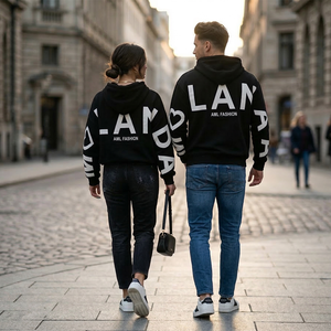 Sweat-shirt à capuche unisexe surdimensionné en molleton avec logo personnalisé, épaules tombantes, imprimé grande lettre au dos, style streetwear pour <span class=keywords><strong>femme</strong></span> - Product Image 1