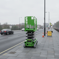 Plateforme élévatrice à ciseaux automotrice sur chenilles, hauteur de travail 10,3 m, mini-élévateur électrique de type chenille pour routes boueuses