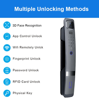 TOPTEQ Tuya serrure de porte sans fil en alliage d'aluminium WiFi biométrique reconnaissance d'empreintes digitales caméra de reconnaissance faciale caractéristiques de sécurité