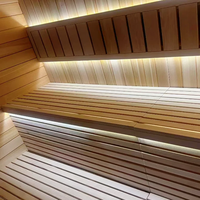 Cabine de sauna extérieure électrique en bois massif moderne, grande taille, type Tiny House, avec fenêtre en verre, poêle 12KW, fonction vapeur, vente en gros