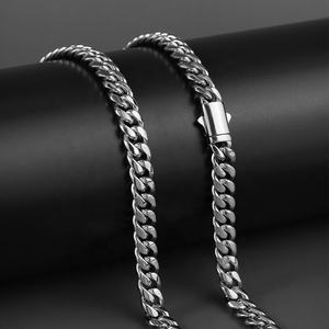 Collar de Cadena Cubana de Acero Inoxidable con Baño de Titanio, Cadenas de Alta Calidad, Ancho de 6/8/10/12/14 mm - Product Image 2