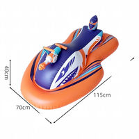 Pelampung Jet Ski Tiup Anak-anak dengan Pistol Semprot PVC, Permainan Air Luar Ruangan, Mainan Kolam Renang, Kapasitas 100-500kg, Model F180