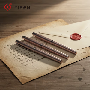 <span class=keywords><strong>Penna</strong></span> <span class=keywords><strong>Stilografica</strong></span> di Lusso Personalizzabile YIREN in Metallo Antracite, Punta da 0,38mm, Finitura Lucida Brillante, Pennino Robusto per Uso Professionale - Product Image 3