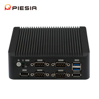 Celeron J6412 J4125 usine Piesia client léger PC 2 LAN 6Com DDR4 X86 Linux Routeur Barebone industriel sans ventilateur de bureau Mini PC