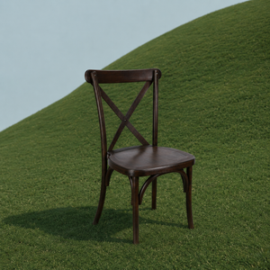 Silla Crossback de Resina Marrón Oscuro, Diseño Moderno, Muebles Industriales Duraderos para Comedor, Uso en Hoteles y Exteriores - Product Image 1