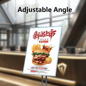 Trung tâm mua sắm LED sạc dạ quang hiển thị áp phích đứng phục vụ Kính Vẽ Hộp đèn biển quảng cáo sàn di động dọc - Product Image 2