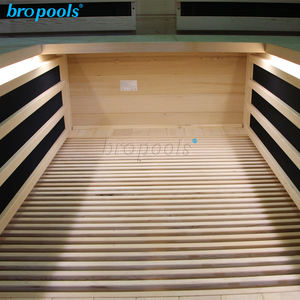 Salle de sauna infrarouge lointain pour 4 personnes |   Sauna en bois massif pour usage domestique avec panneau de commande tactile et lumière RVB pour la récupération et la relaxation - Product Image 6