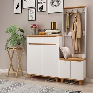 Porte <span class=keywords><strong>d</strong></span>'entrée Armoire à chaussures Nordic Solid Wood Simple Modern Hall Entrée Partition Locker Hanger Coat Cabin - Product Image 1