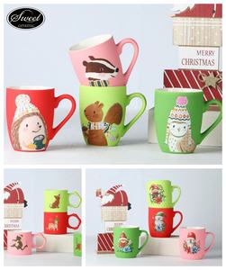 SWT promoción al por mayor grado AB blanco mate logotipo personalizado suave al tacto revestimiento de goma cerámica taza de Navidad para impresión - Product Image 2