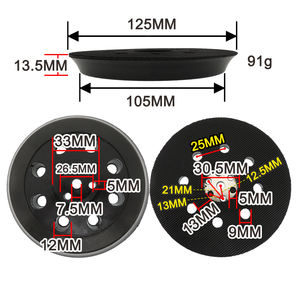5Inch 9 Holes <strong>Hook</strong> <strong>and</strong> <strong>Loop</strong> Sanding Disc Backing Pad Replacement Black Abrasive Disc Sander Backup Plate for Sanders Polishing - Product Image 3