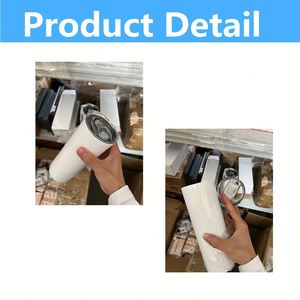 Gobelets isothermes fins de 20 oz en acier inoxydable vierges pour sublimation, stock US - Product Image 5
