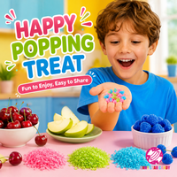 Bonbons pétillants personnalisés en gros, saveurs pomme, cerise, framboise bleue, bonbons qui éclatent pour enfants