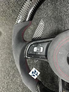 Volant sport en fibre de carbone compatible avec Volkswagen <span class=keywords><strong>Golf</strong></span> 4 5 6 <span class=keywords><strong>7</strong></span> 8 GTI <span class=keywords><strong>R</strong></span> MK5 MK6 MK7 MK8 <span class=keywords><strong>2017</strong></span>, mise à niveau du modèle ancien vers le nouveau modèle - Product Image 3
