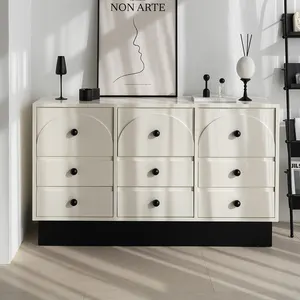 Europese Witte Woonkamer Meubels Nordic Home Luxe Kasten Hout Zwart & Wit Display Opbergkast Met Lade