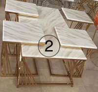 Moderne Wohnzimmermöbel 1+4 Couchtisch Goldener Metallrahmen aus Edelstahl TOP SEAL Beistelltisch Schwarzer Glas-Mitteltisch