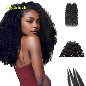 Extensions de cheveux humains vierges non traités à 100 %, bouclés en profondeur, à micro-anneaux, invisibles, en couches, pour la vente en gros - Product Image 1